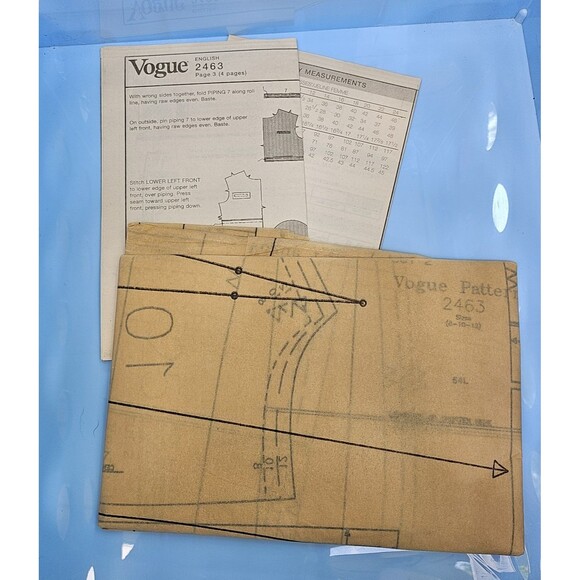 Vintage Vogue Bill Blass Pattern 2463 Misses Jacket & Pants Size 8-10-12 Uncut - Picture 3 of 3